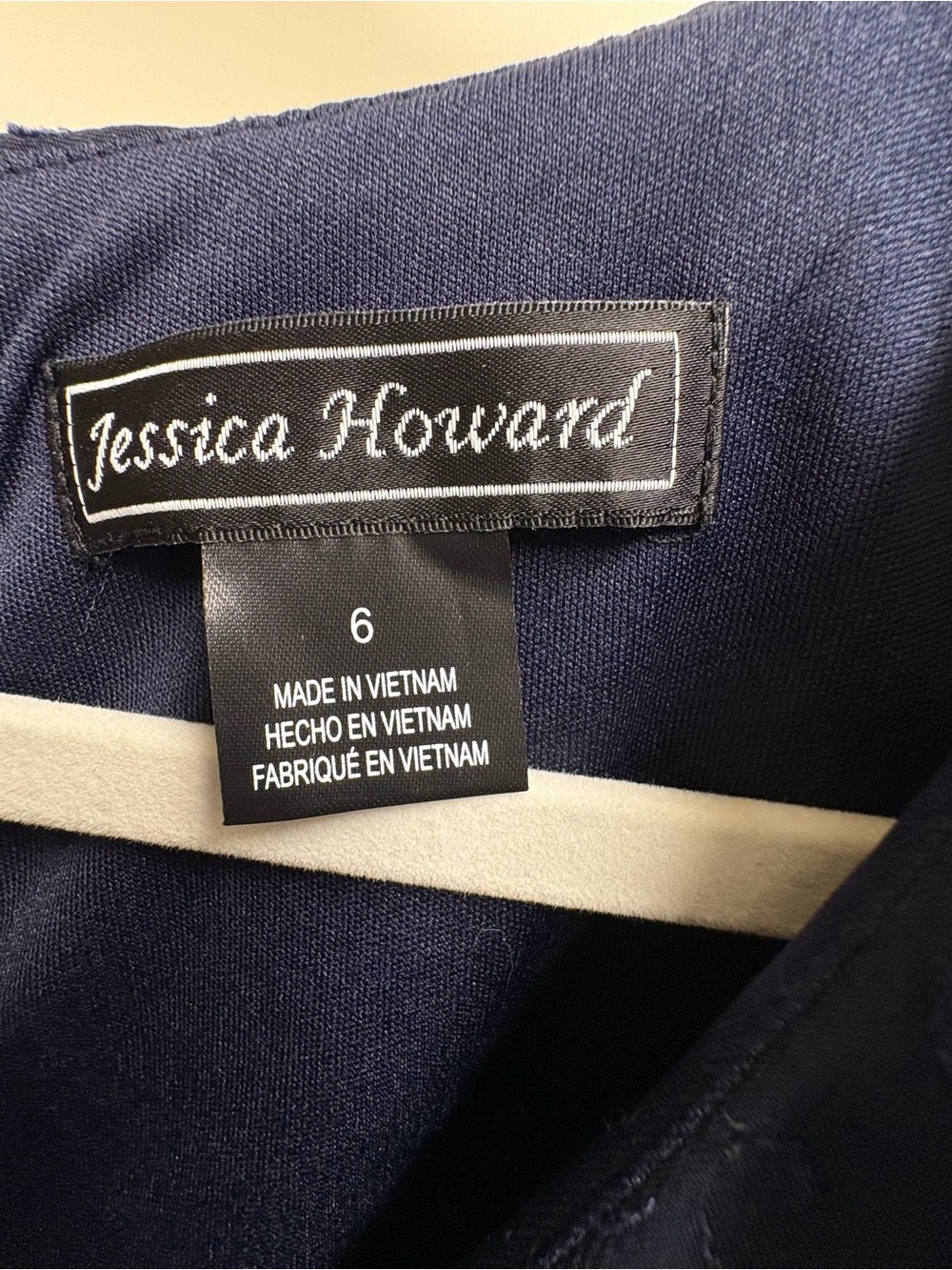 🇺🇸 Elegant Jessica Howard Navy Ruffle Tie-Waist Midi Dress - Picture 2 of 16
